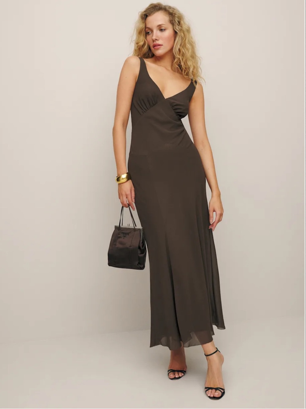 Reformation Fernanda Dress Brown - Size 2